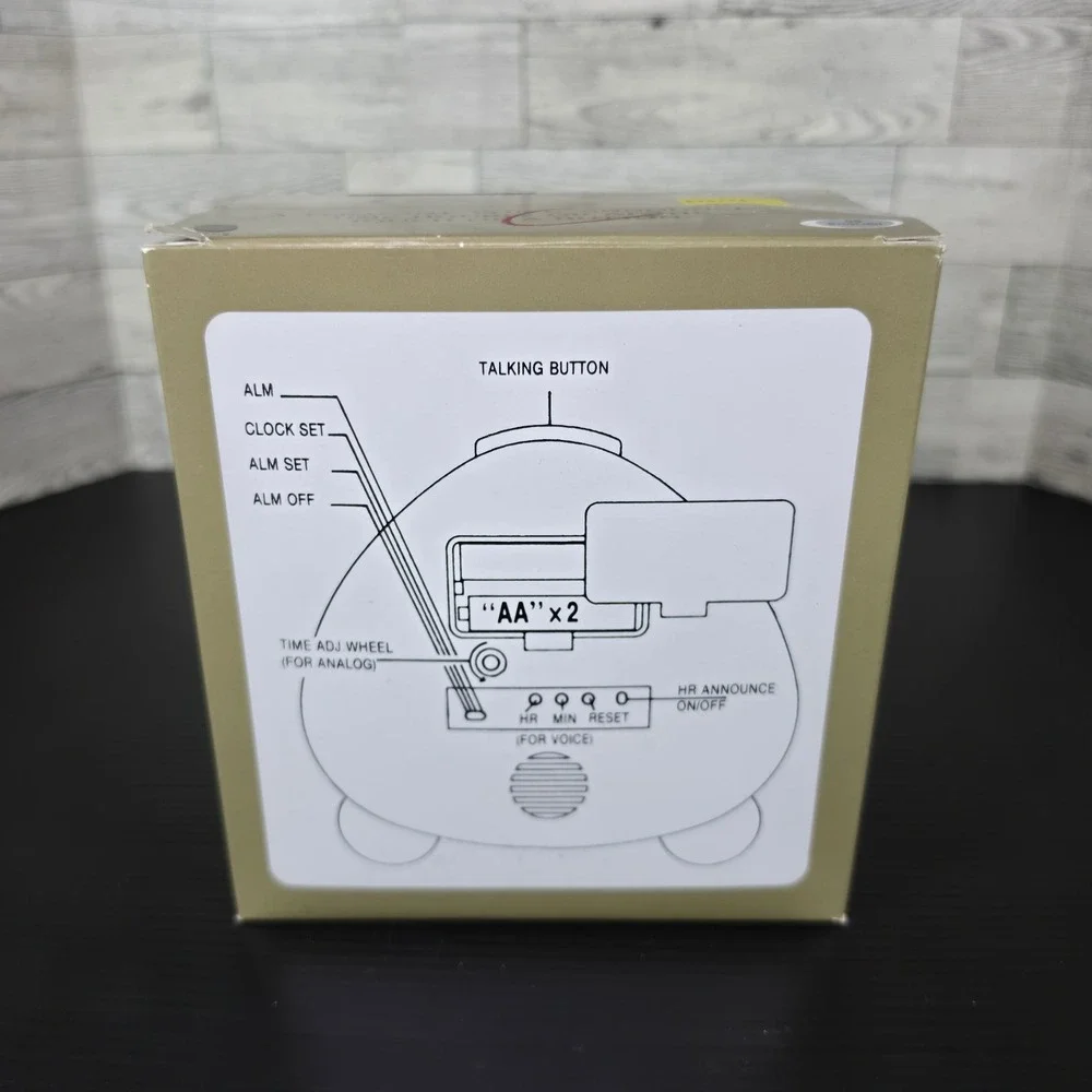 Talking Alarm Clock Analog Voice Time Announcement Hourly Report NIB